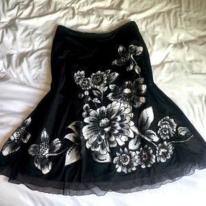 Vintage “Basil & Maude” floral beaded maxi skirt